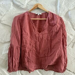 Madewell Soft Plum Cotton Blouse S